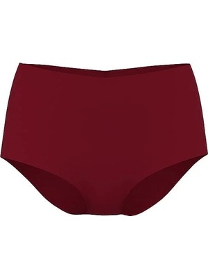 No-Show Lazer Kesim Modern Brief Külot - Koyu Bordo