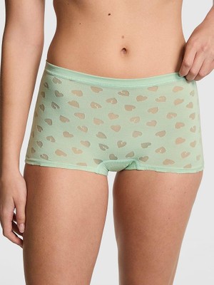 Pink Pamuklu Boyshort Külot - Nane Yeşili