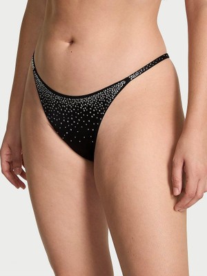 Very Sexy Işıltılı Askılı Brazilian Külot - (Tek Renk)