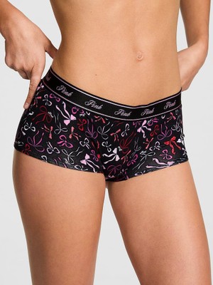 Pink Logolu Pamuklu Boyshort Külot - (Tek Renk)
