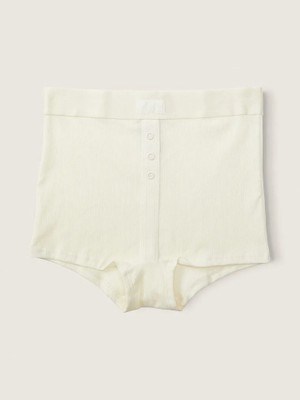 Pink Yüksek Bel Boyshort Külot - Inci Beyazı