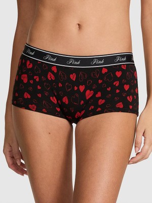 Pink Logolu Pamuklu Boyshort Külot - (Tek Renk)