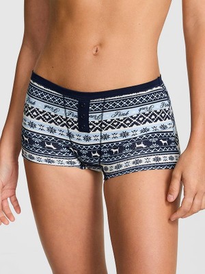 Pink Pamuklu Boyshort Külot - (Tek Renk)