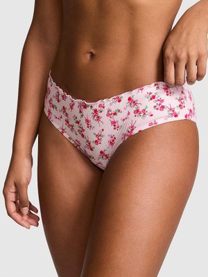 Pink Pamuklu Arkadan Bağlamalı Cheeky Külot - (Tek Renk)