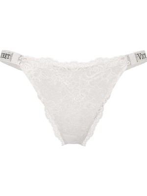 Very Sexy Işıltılı Askılı Brazilian Külot - Hindistan Cevizi Beyazı