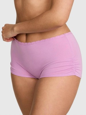 Pink Pamuklu Boyshort Külot - Lila