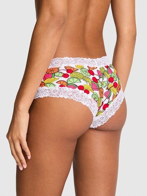 Pink Wink Dantelli Cheeky Külot - Baskılı Dantelli Beyaz