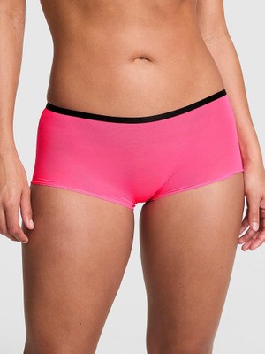 Pink Transparan Boyshort Külot - Pembe