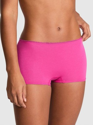 Pink Pamuklu Boyshort Külot - Fuşya