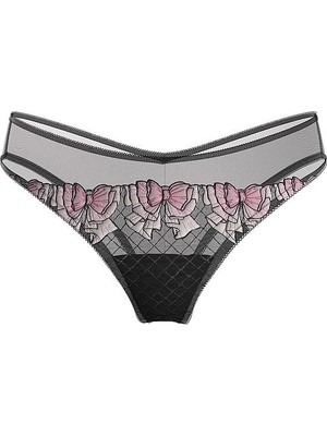 Victoria's Secret Tease Fiyonk Işlemeli Derin Bacak Kesim Cheeky Külot - Siyah