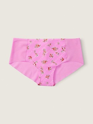 Pink Lazer Kesim Cheekster Külot - Pembe Çiçekli