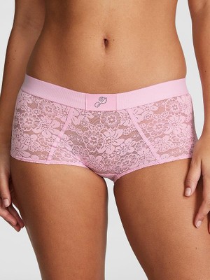 Pink Wink Logolu Boyshort Külot - Açık Pembe