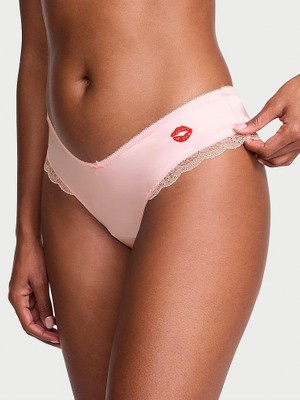 Victoria's Secret Tease Saten Kiss Derin Bacak Kesim Cheeky Külot - (Tek Renk)