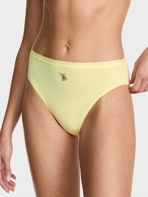 Victoria's Secret Esnek Pamuklu Derin Bacak Kesimli Brief Külot - Limonata Sarısı