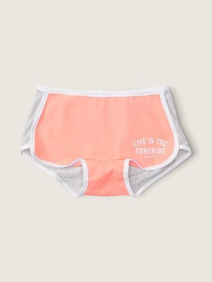 Pink Pamuklu Boyshort Külot - Açık Şeftali / Soluk Şeftali