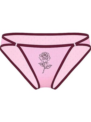 Pink Romantik Işlemeli Cheeky Külot - (Tek Renk)