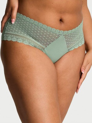 No-Show Lazer Kesim Daisy Dantelli Cheeky Külot - Buzlu Kahve