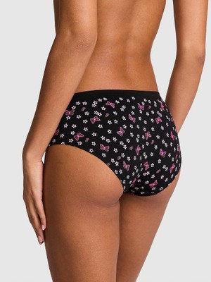 Pink Seamless Hiphugger Külot - Siyah Baskılı