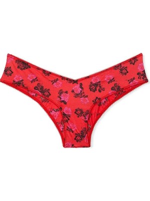 Very Sexy Pürüzsüz Derin Bacak Kesim Cheeky Külot - Kırmızı Güller