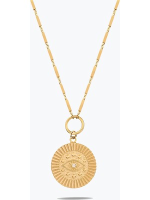 Goldium Jewellery Vintage Tasarım Göz Damga Kolye