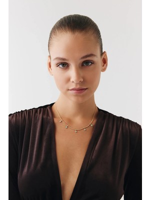 Goldium Jewellery Mavi Mineli Taşlı Kolye