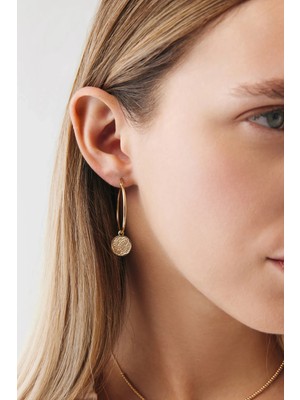 Goldium Jewellery Başak Damga Halka Küpe