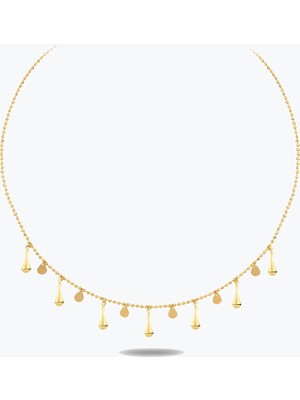 Goldium Jewellery Altın Pullu Damlalar Kolye
