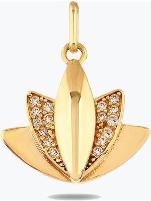 Goldium Jewellery Taşlı Lotus Bileklik Charm