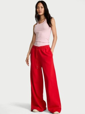 Angel Essentials Effortless Bol Paça Eşofman Altı - Yıkanmış Kırmızı