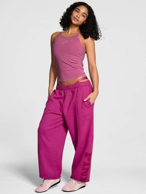 Pink Lüks Bol Eşofman Altı - Koyu Fuşya