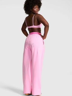 Pink Ivy Bol Paça Eşofman Altı - Işıltılı Şeker Pembesi
