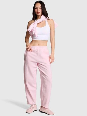 Pink Kampüs Dikişli Bol Eşofman Altı - Pembe Lale