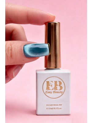 Easy Beauty Kedi Gözü Kalıcı Oje - Simli Cat Eye Gel Polısh Cg6 - Tpo Içermez - Protez Tırnak Ojesi