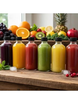 JUNIBELIW 6 Adet Çok Amaçlı 50ML Cam Şişe Küçük Plastik Kapak Şişesi Kına Düğün Shot Şişesi 6X50ML