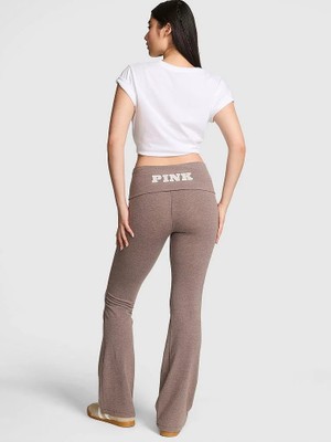 Pink All-Day Beli Katlanabilen Ispanyol Paça Tayt - (Tek Renk)
