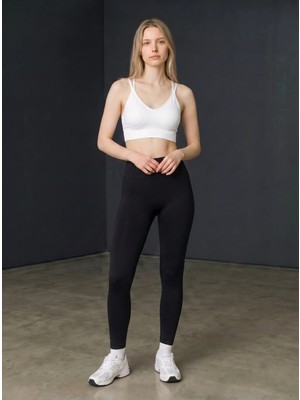 Dark Velvet Kadın Çapraz Askılı Dikişsiz Görünümlü Bralet Büstiyer Beyaz L - Xl