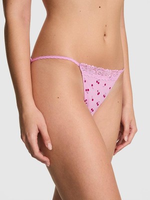 Pink Pamuklu Dantel Kenarlı Bikini Külot - (Tek Renk)