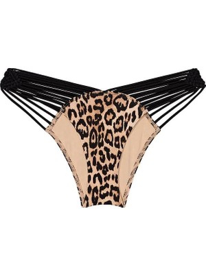 Victoria's Secret Swim Makrome Detaylı Brazilian Bikini Altı - Leopar