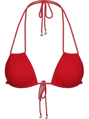Victoria's Secret Swim Büzgülü Dönüştürülebilir Üçgen Bikini Üstü - Ruj Kırmızısı