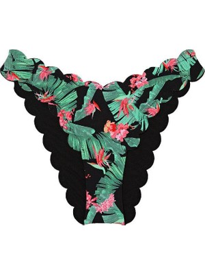 Victoria's Secret Swim Scallop Brazilian Bikini Altı - Tropikal Palmiyeler