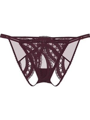 Very Sexy Işlemeli Ayarlanabilir Askılı Bikini Külotu - (Tek Renk)