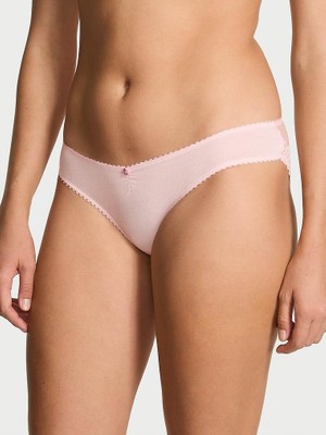 Victoria's Secret Esnek Pamuklu Kalp Dantelli Bikini Külotu - Melek Pembesi
