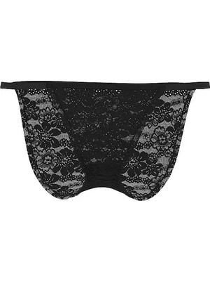 Pink Dantelli Bikini Külotu - Siyah