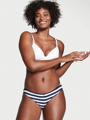 Victoria's Secret Esnek Pamuklu Bikini Külot - Lacivert Çizgili