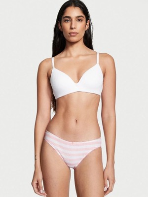 Victoria's Secret Esnek Pamuklu Bikini Külot - Pembe Çizgili