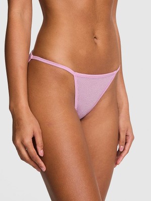 Pink Pamuklu String Bikini Külot - Leylak