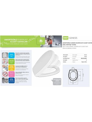 Kaia Life Nkp Genesis Amortisörlü+Tak Çıkar Klozet Kapağı