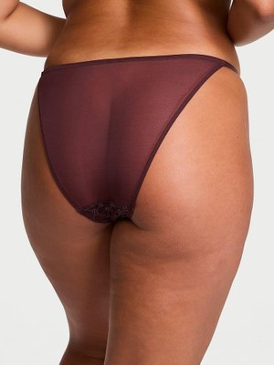 Very Sexy Vs Logo Işlemeli Askılı Bikini Külot - Bordo