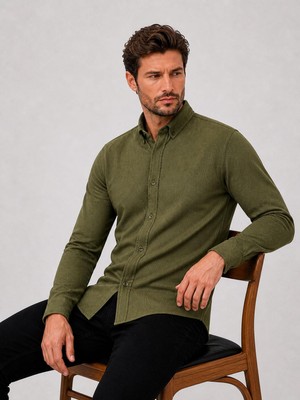 Classics Men Reeport Likralı Uzun Kol Slim Fit Erkek Gömlek - 7641