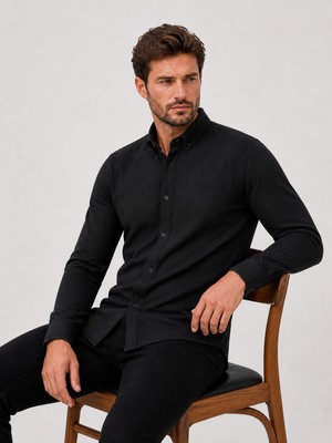 Classics Men Reeport Likralı Uzun Kol Slim Fit Erkek Gömlek - 7641
